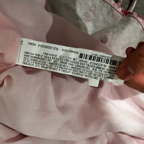 ZARA Floral Lace Up Cutout Strappy Linen Blend Mini Dress | XS - Picture 8 of 9